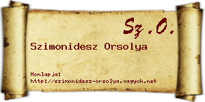 Szimonidesz Orsolya névjegykártya